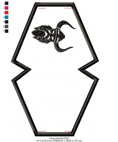 Viking ITH Face Mask - ITH Project - Machine Embroidery Design
