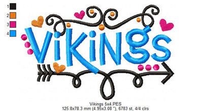 Vikings - Satin Stitch - Machine Embroidery Design
