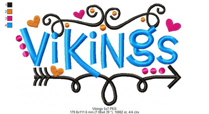 Vikings - Satin Stitch - Machine Embroidery Design