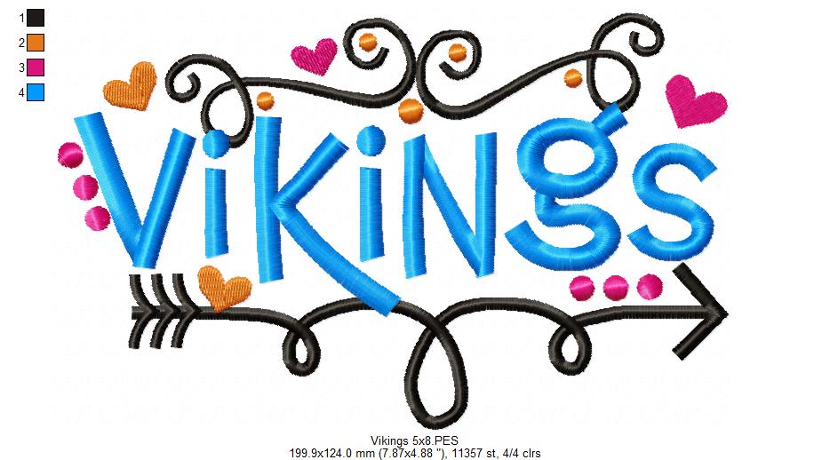 Vikings - Satin Stitch - Machine Embroidery Design