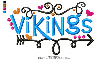 Vikings - Satin Stitch - Machine Embroidery Design