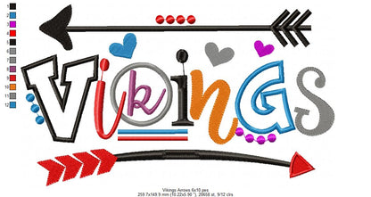 Vikings Arrows and Hearts - Fill Stitch