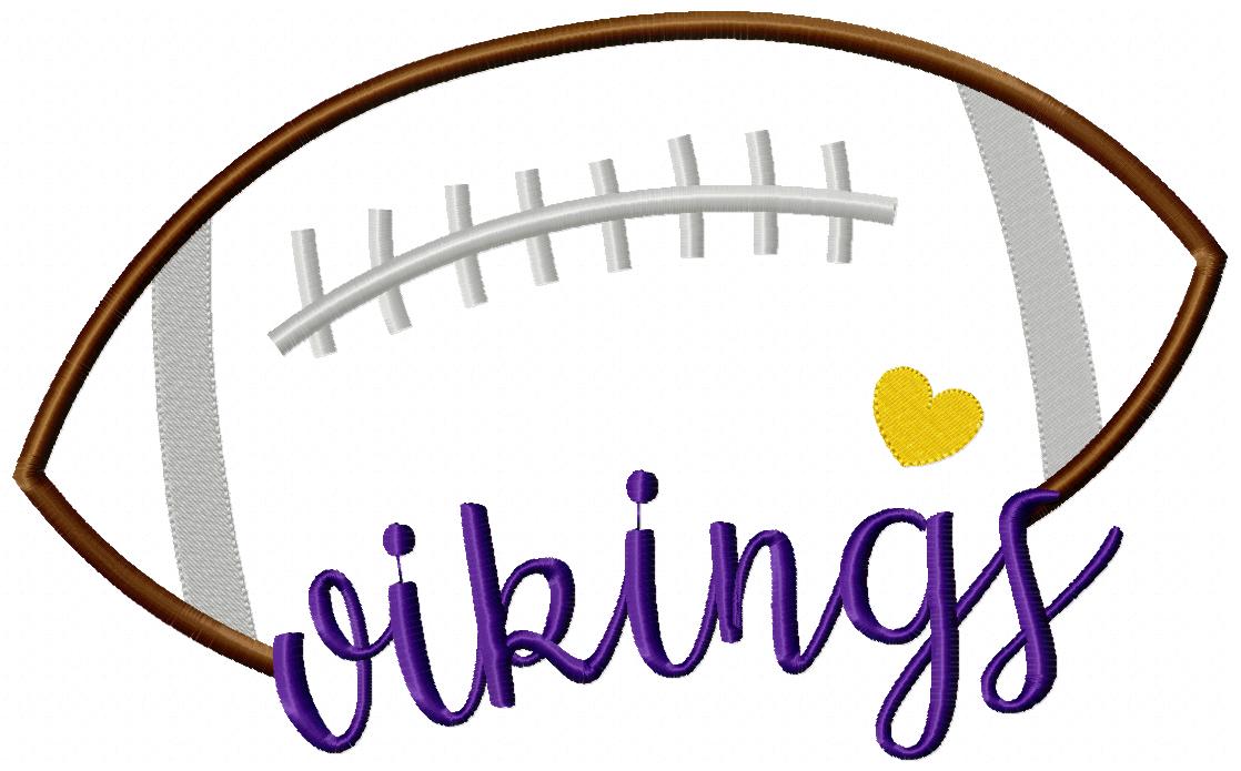 Vikings Football – Satin Stitch – Machine Embroidery Design