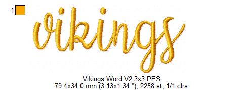 Vikings Word - Fill Stitch - Set of 2 designs
