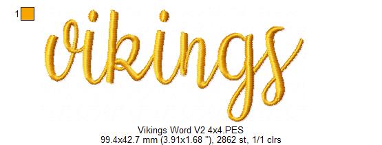 Vikings Word - Fill Stitch - Set of 2 designs