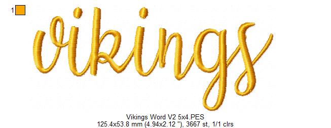 Vikings Word - Fill Stitch - Set of 2 designs