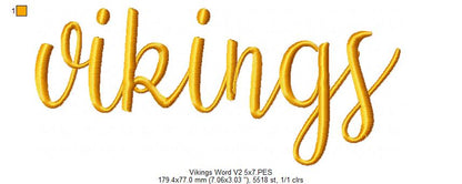 Vikings Word - Fill Stitch - Set of 2 designs