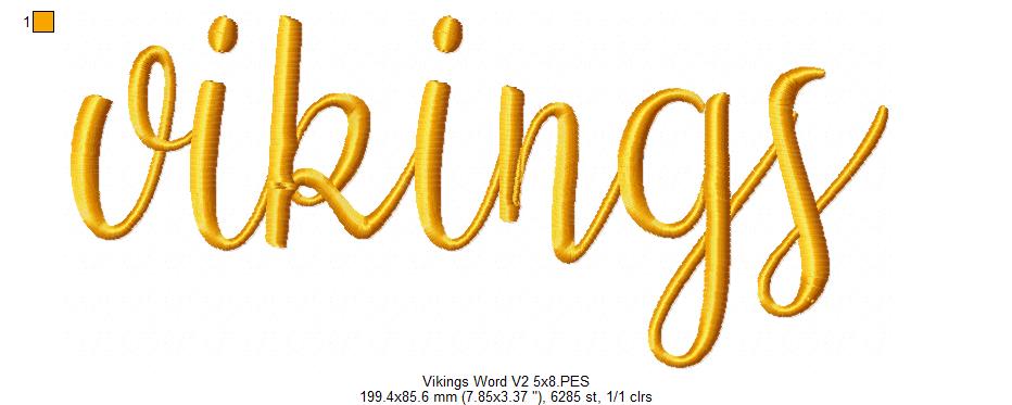 Vikings Word - Fill Stitch - Set of 2 designs