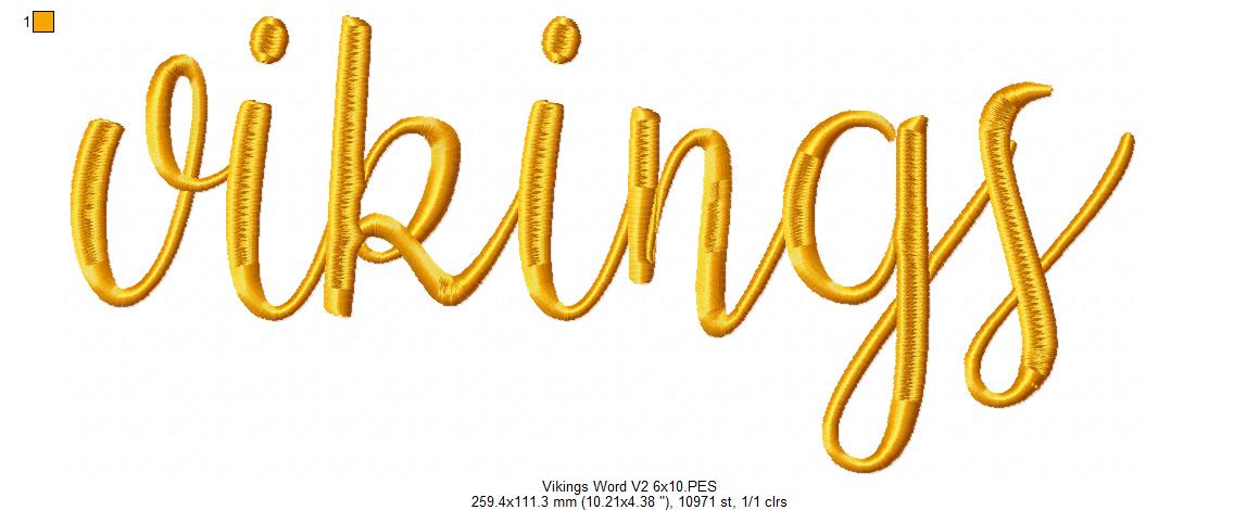 Vikings Word - Fill Stitch - Set of 2 designs