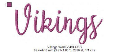 Vikings Word - Fill Stitch - Set of 2 designs