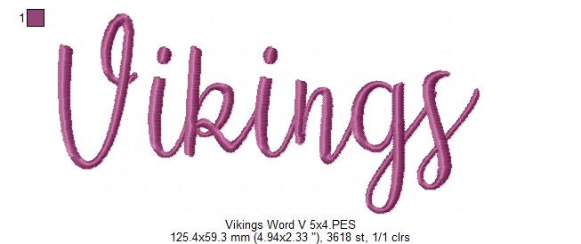 Vikings Word - Fill Stitch - Set of 2 designs