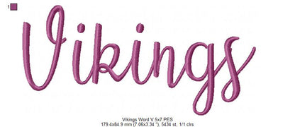 Vikings Word - Fill Stitch - Set of 2 designs