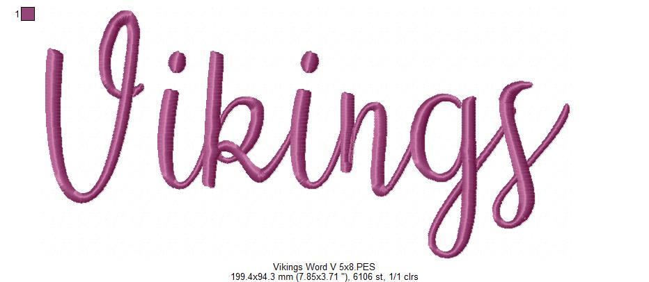 Vikings Word - Fill Stitch - Set of 2 designs