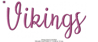 Vikings Word - Fill Stitch - Set of 2 designs