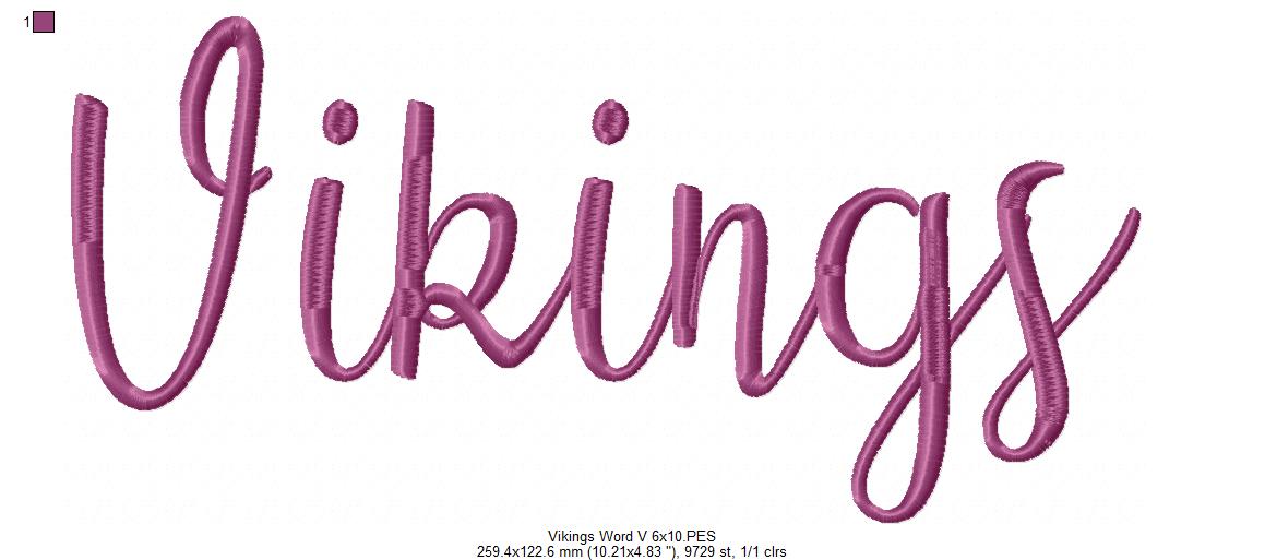 Vikings Word - Fill Stitch - Set of 2 designs