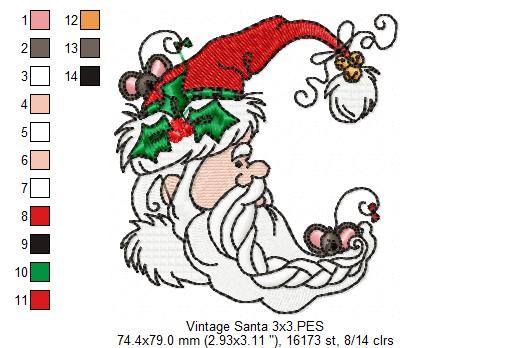Vintage Santa Claus - Fill Stitch