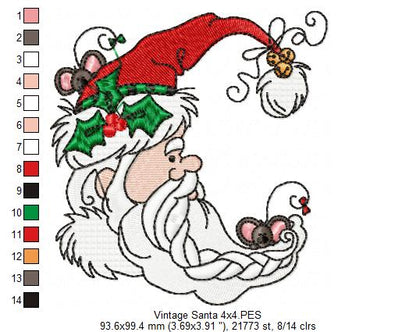 Vintage Santa Claus - Fill Stitch