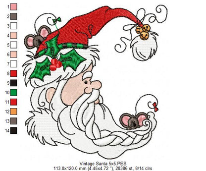 Vintage Santa Claus - Fill Stitch
