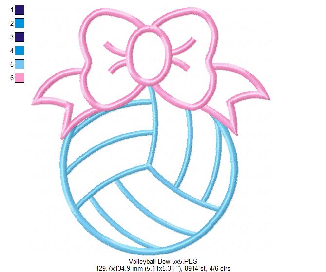 Voleyball Bow - Applique