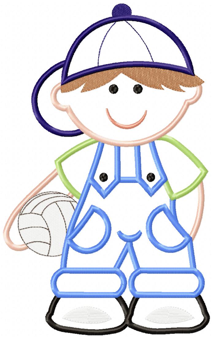 Boy with Volleyball - Applique