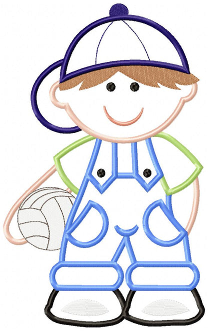 Boy with Volleyball - Applique