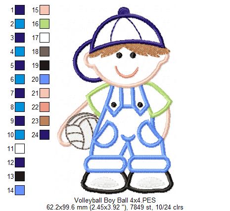 Boy with Volleyball - Applique