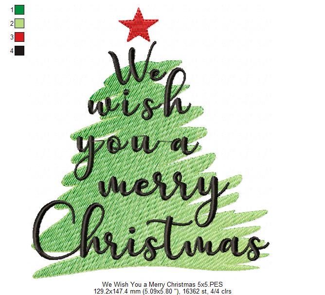 We Wish You a Merry Christmas - Fill Stitch