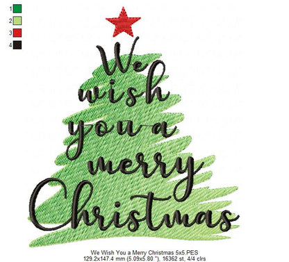 We Wish You a Merry Christmas - Fill Stitch