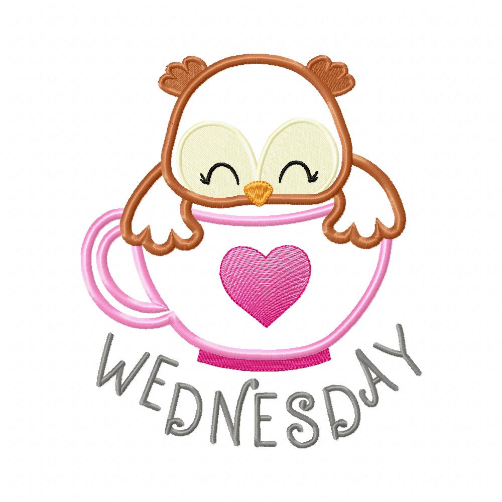 Days of the Week Animals in the Cup - Applique - Set of 7 designs