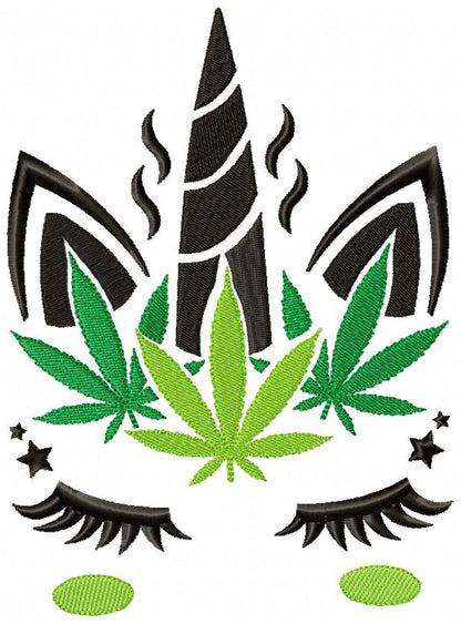 Weed Unicorn - Fill Stitch