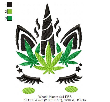 Weed Unicorn - Fill Stitch