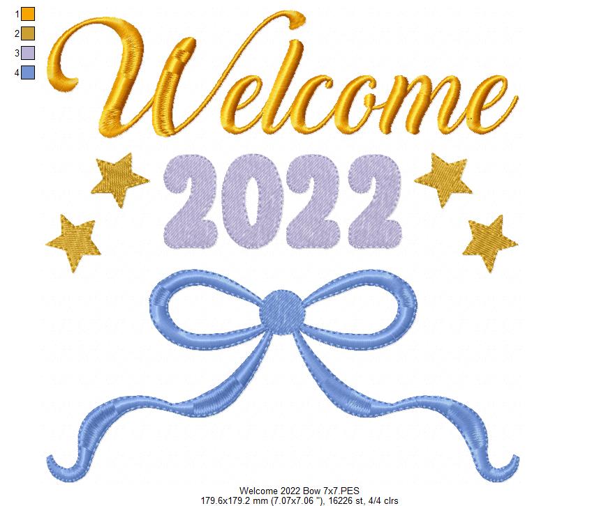 Welcome 2022 - Fill Stitch
