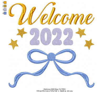 Welcome 2022 - Fill Stitch