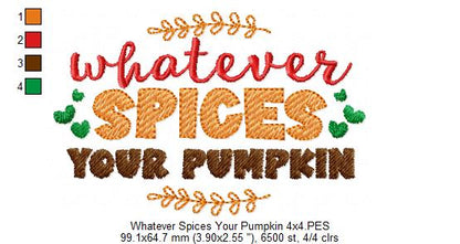Whatever Spices your Pumpkin - Fill Stitch