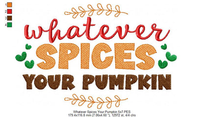 Whatever Spices your Pumpkin - Fill Stitch