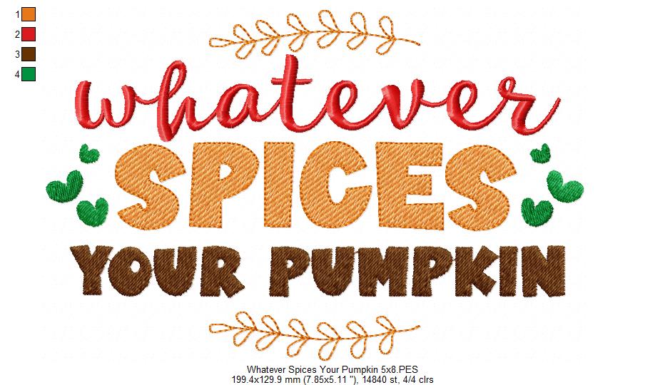 Whatever Spices your Pumpkin - Fill Stitch