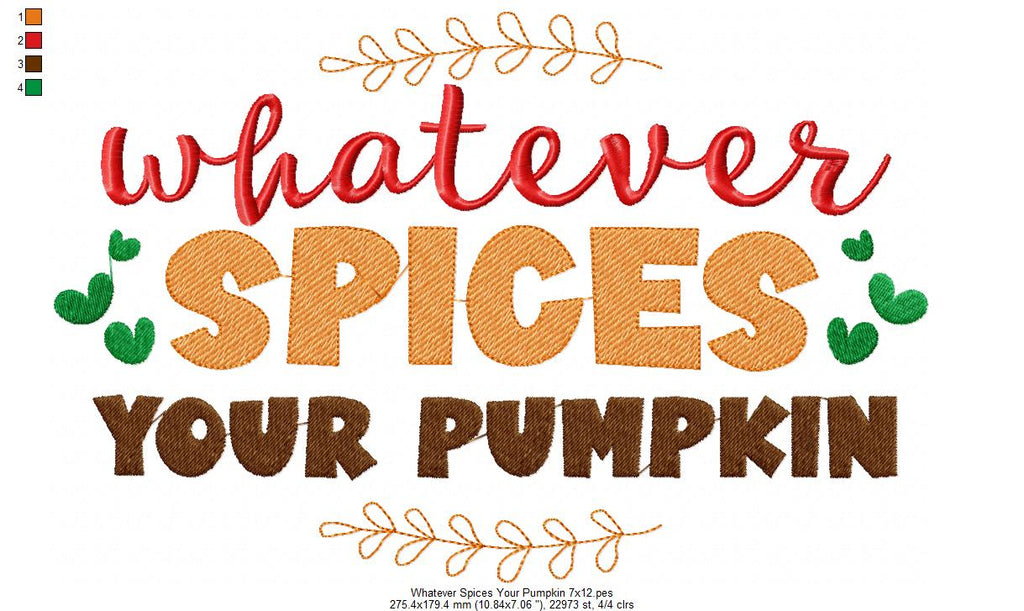 Whatever Spices your Pumpkin - Fill Stitch