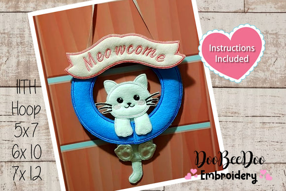 Kitty Meowcome Ornament - ITH Project - Machine Embroidery Design
