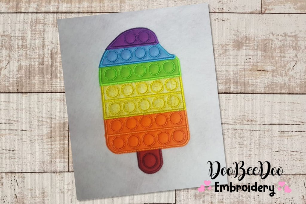 Popsicle Pop It  - Applique - Machine Embroidery Design