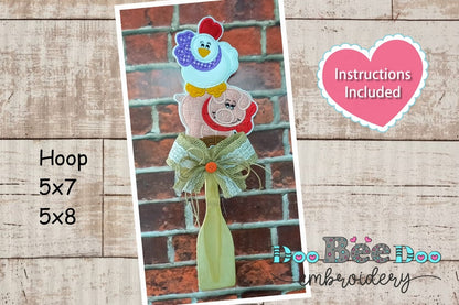 Farm Animals Set of 3 Designs - ITH Project - Machine Embroidery Design