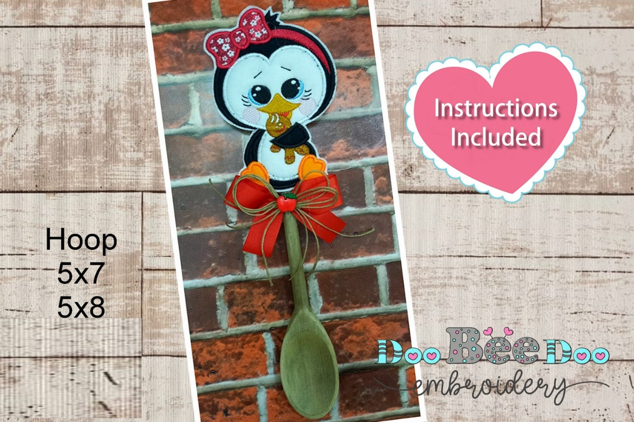 Penguin for Woden Spoon - ITH Project - Machine Embroidery Design