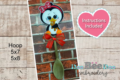 Penguin for Woden Spoon - ITH Project - Machine Embroidery Design