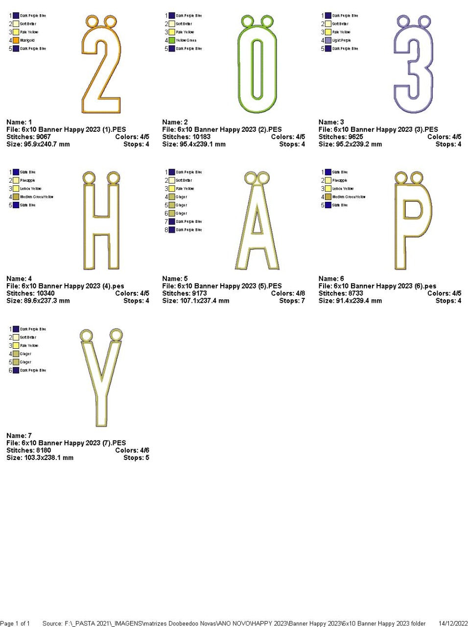 Happy 2023 Banner - ITH Project - Machine Embroidery Design