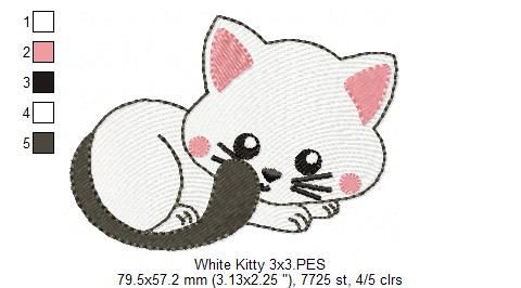 Sweet Sleeping Kitty - Fill Stitch - Machine Embroidery Design