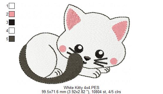 Sweet Sleeping Kitty - Fill Stitch - Machine Embroidery Design