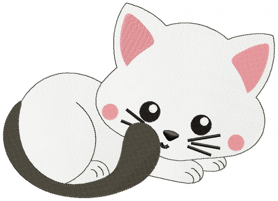 White Kitty - Fill Stitch