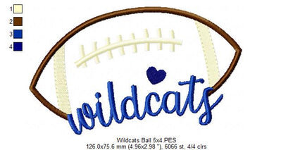 Football Wildcats Ball - Fill Stitch