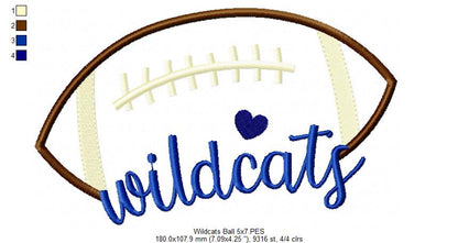 Football Wildcats Ball - Fill Stitch
