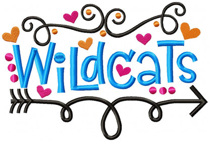 Wildcats Fun Arrows - Satin Stitch - Machine Embroidery Design