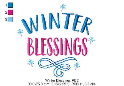 Winter Sayings Pack - Fill Stitch - Machine Embroidery Design